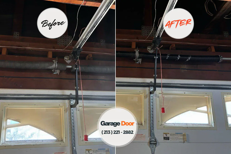 Before and after: garage door repair Mount Holly, NC